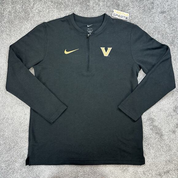 Vanderbilt Commodores Nike On Field 1/4 Zip Shirt Mens Sz Medium Gold Black - Picture 1 of 9